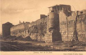 Damas Syria Wall of St Paul Antique Postcard J40540 