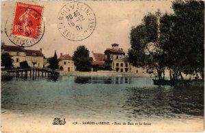 CPA Samois s Seine Pont de Bois et la Seine FRANCE (1300590)