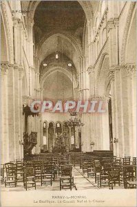 Old Postcard Paray Monial Basilica Great Nave and Choir