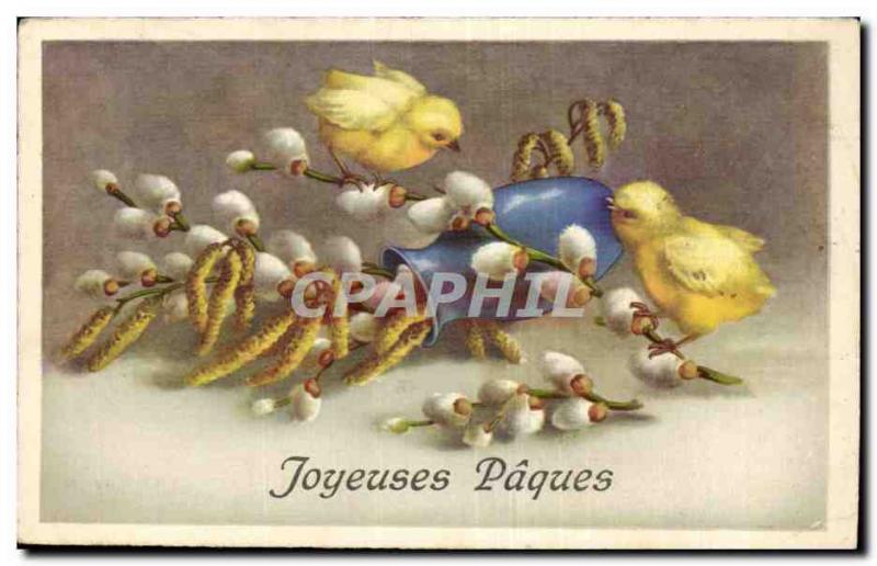 Fancy Old Postcard Happy Easter Chicks