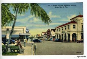 Lake Worth FL Street View Old Cars Postcard