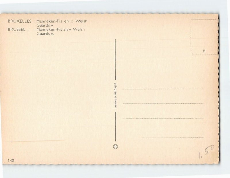 Postcard Manneken-Pis als Welsh Guards, Brussels, Belgium