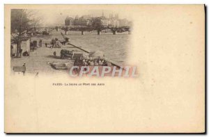 Old Postcard Paris Seine Au Pont Des Arts