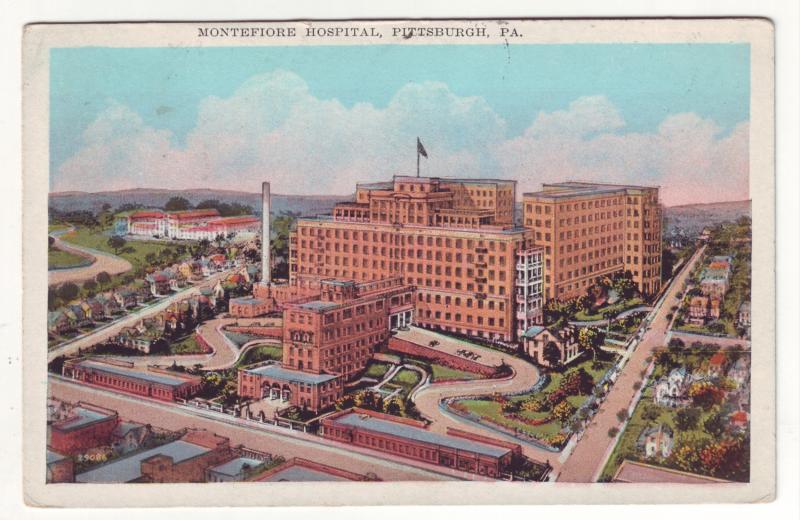 P404 JL old postcard montefiore hospital pittsburg penn