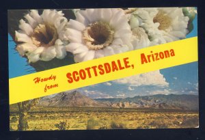 Scottsdale,  Arizona/AZ Postcard, View Of Flowers, Desert & Mountain Range, 1963