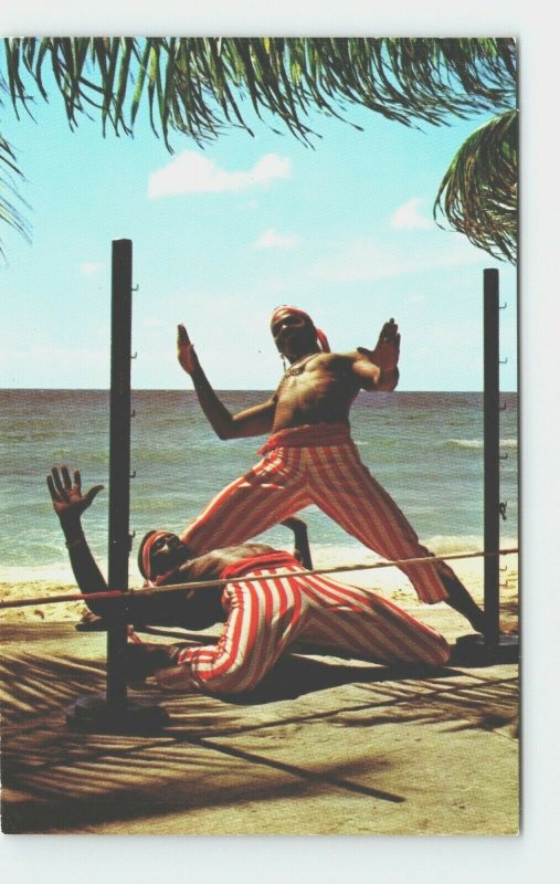 Beach Limbo Dancers Barbados West Indies WI Entertainment Vintage Postcard