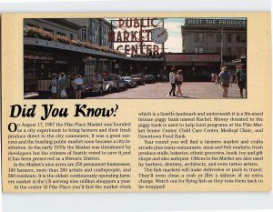 Postcard Did You Know?, Pike Place Market, Seattle, Washington