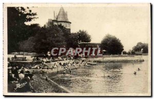 Old Postcard Pornic The castle beach