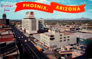 Arizona Phoenix Greetings Showing North Central Avenue