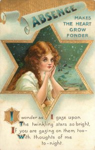 BB London Postcard E 57 Absence Makes The Heart Grow Fonder Twinkling Stars