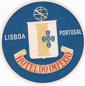 Portugal Lisboa Hotel Do Imperio Vintage Luggage Label sk2149