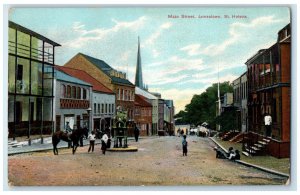 c1910 Horse Main Street Scene Jamestown St. Helena Antique Unposted Postcard