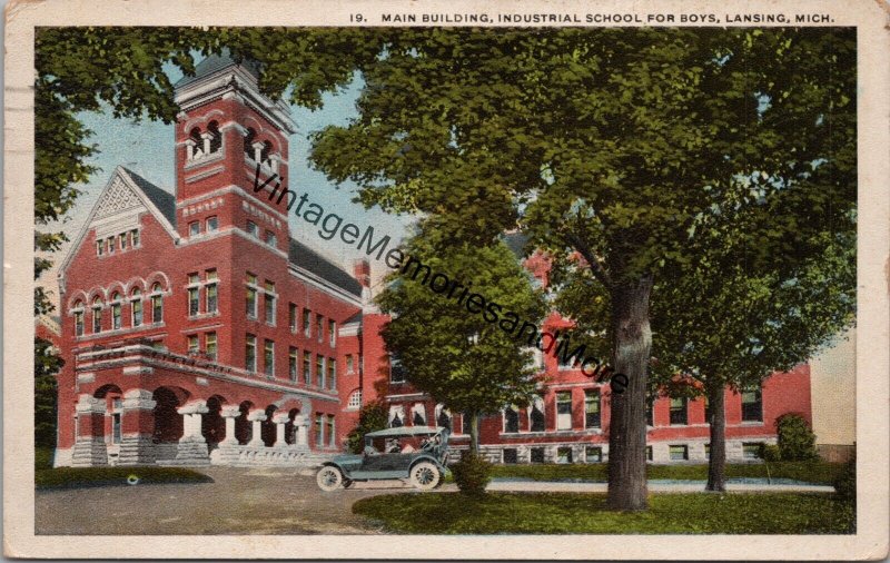 Main Building Industrial School for Boys Lansing Michigan Postcard PC360