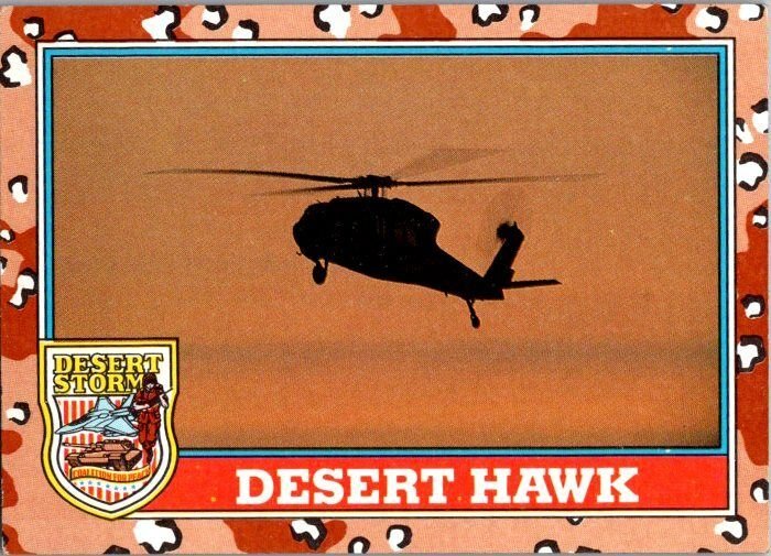 Military 1991 Topps Dessert Storm Card Dessert Hawk Helicopter sk21340