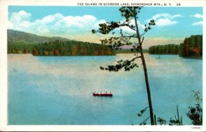 New York Adirondacks The Island In Schroon Lake 1932 Curteich