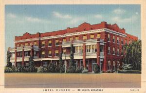 Brinkley Arkansas Hotel Rusher Street View Antique Postcard K47221