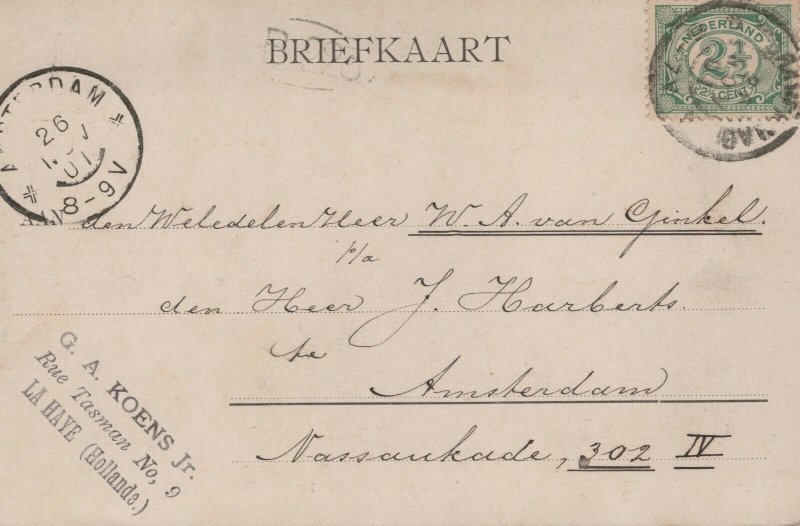Netherlands Den Haag The Hague Vis en Groenmarkt Vintage Postcard 03.74 