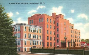 Vintage Postcard 1930's View of Sacred Heart Hospital Manchester New Hampshire
