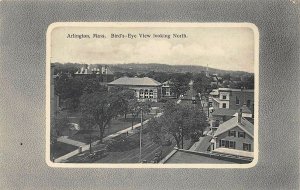 Arlington MA Bird's -Eye View Looking North Trolley Postcard