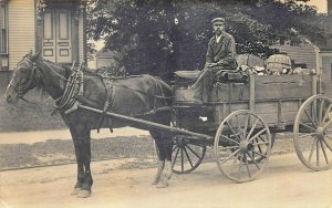 Portland ME James Cobb Horse Drawn Wagon Morrill's Corner Allen Avenue RPPC