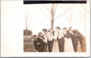 Group Of Teens Photograph Leaning Towards Each Other Postcard