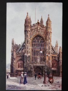 Somerset BATH ABBEY West Front Artist C. Flowers c1906 PC by Raphael Tuck 1478