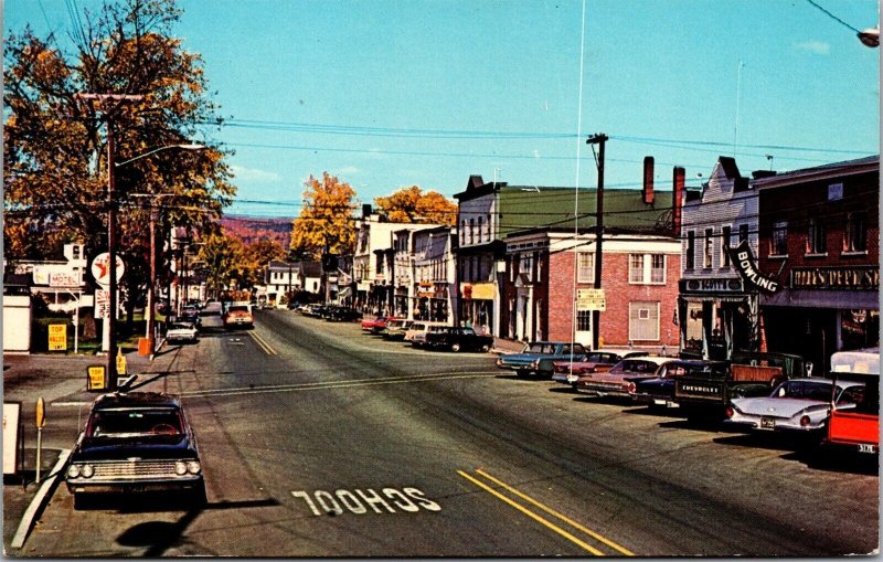 Vtg Colebrook New Hampshire NH Main Street View Shopping Area 1960s Postcard