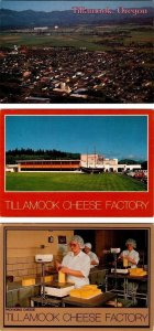 3~4X6 Postcards Tillamook, OR Oregon AERIAL VIEW~CHEESE FACTORY~WORKERS PACKING