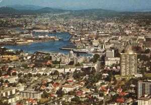 Victoria BC Aerial View James Bay Downtown George Hunter Vintage Postcard D9