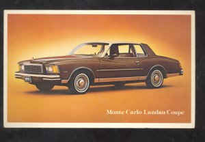 1979 CHEVROLET MONTE CARLO LANDAU COUPE CAR DEALER ADVERTISING POSTCARD CHEVY