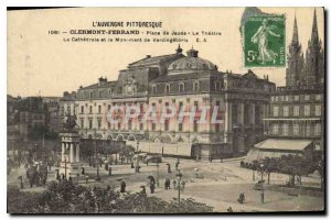 Old Postcard Clermont Ferrand Place de Jaude The Theater The Cathedral and th...