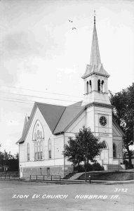 Zion Evangelical Church Hubbard Iowa 1966 RPPC Real Photo postcard