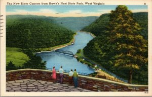 postcard West Virginia - New River Canyon from Hawk's Nest State Park