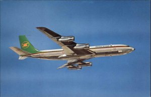 Zambia Airways Ad Boeing 707-320C Jet Airplane Vintage Postcard