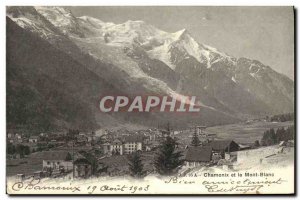 Old Postcard Chamonix and Mont Blanc