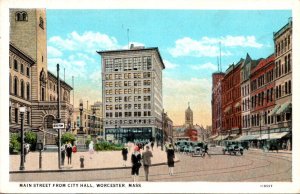 Massachusetts Worcester Main Street From City Hall Curteich