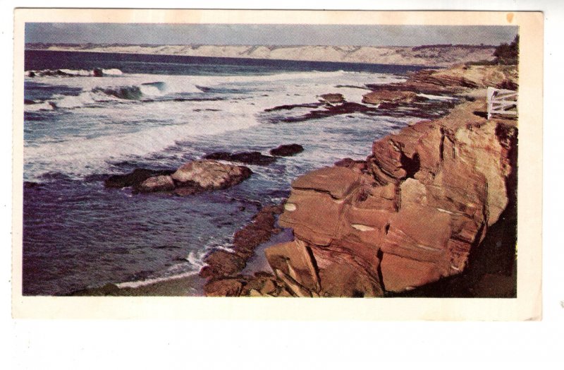 La Jolla Coastline, California, See USA in a Chevrolet, American Oil Advertising