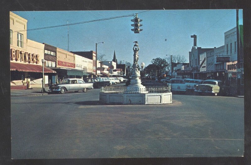 ENTERPRISE ALABAMA DOWNTOWN MAIN STREET SCENE OLD CARS VINTAGE POSTCARD