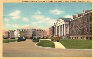 Vintage Postcard 1920's 40th Ordinance Com. Barracks Aberdeen Proving Grounds MD