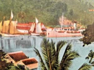 Postcard Early View of Port Antonio Harbour, Jamaica.  Y1