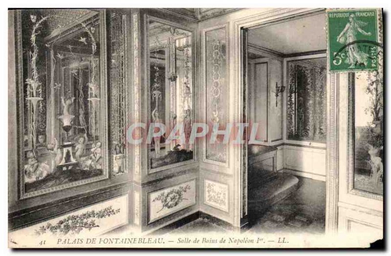 Postcard Old Palace of Fontainebleau Bathroom Napoleon 1st