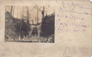 J86/ Richmond Ohio RPPC Postcard c1910 Dodd Falls Shelter Cave 113