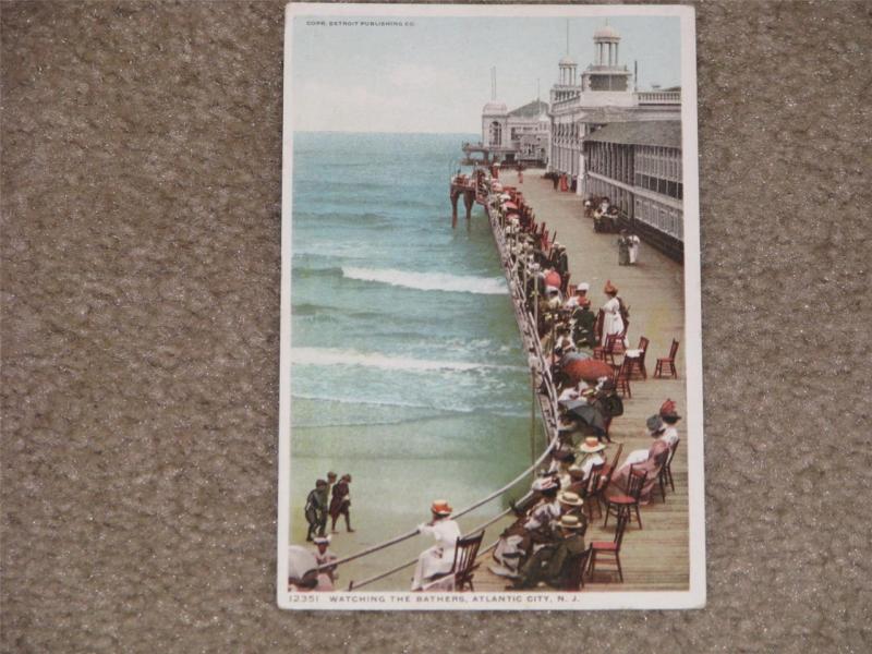 Watching the Bathers, Atlantic City, N.J., Photostint Card