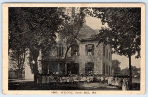 1910's SNOW HILL MARYLAND MD HIGH SCHOOL TO CAPE CHARLES VA ANTIQUE POSTCARD