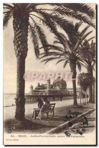Postcard Old Nice Jetee Promenade between Palms