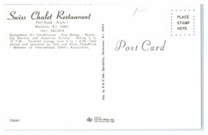 1950s/60s Swiss Chalet Restaurant, Westerly, RI Postcard