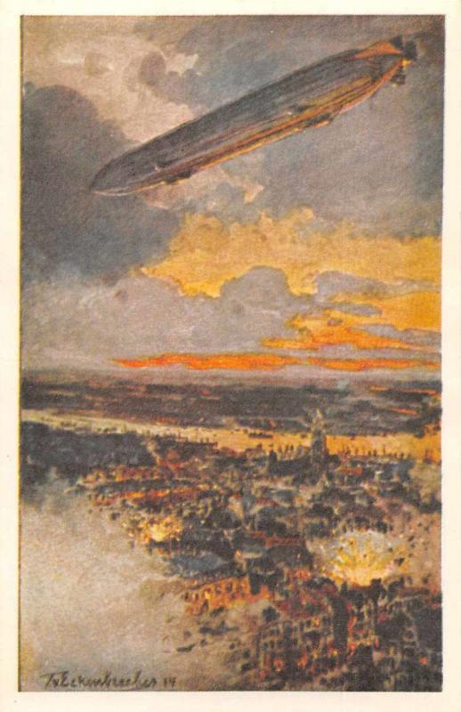 Antwerp Belgium Luftflotten German Zeppelin Battle Vintage Postcard JE229083