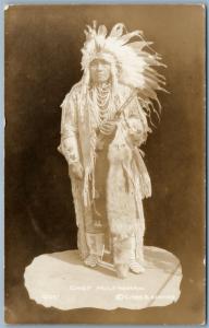 AMERICAN INDIAN CHIEF MULTNOMAH ANTIQUE REAL PHOTO POSTCAR RPPC  CROSS & DIMMITT