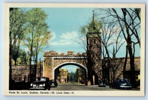 Quebec Canada Postcard View of Porte St. Louis c1930's Unposted Vintage