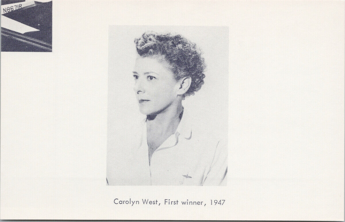 Carolyn West First Winner 1947 Powder Puff Derby Aviation Pioneers Postcard D87 Other